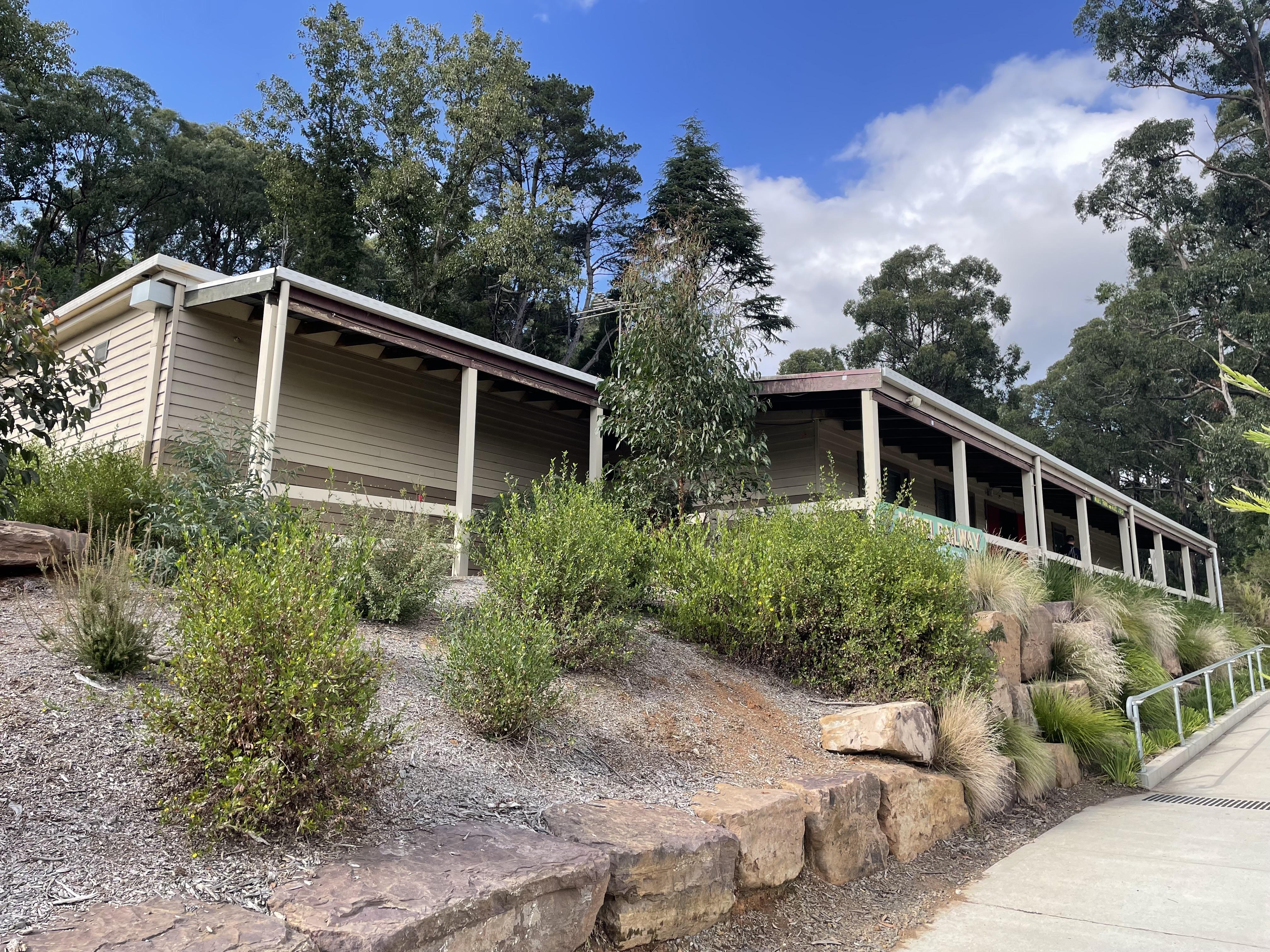 Building facade and entrance to the Emerald Lake Park Precinct's display building, 2025