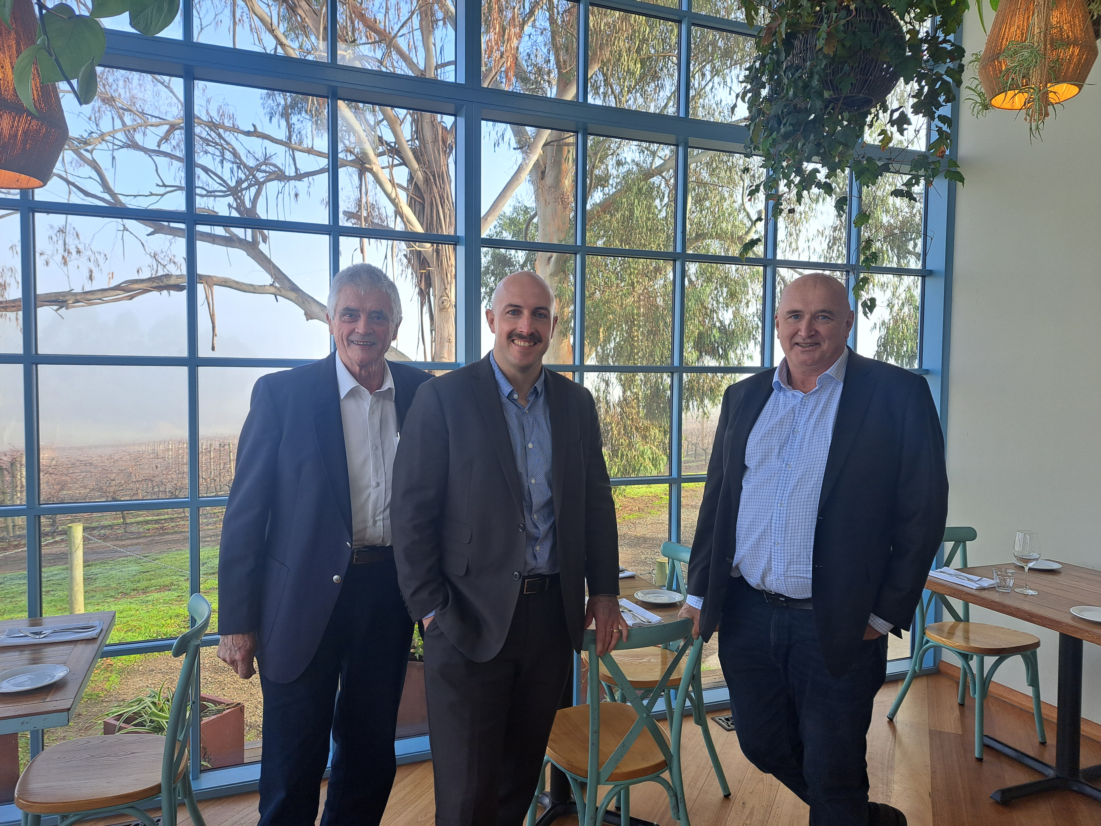 Cardinia Shire Mayor Cr Jack Kowarzik (centre) pictured with Yarra Ranges Mayor Cr Jim Child (left) and Nillumbik Mayor John Dumaresq at one of the many tourist destinations across the region.