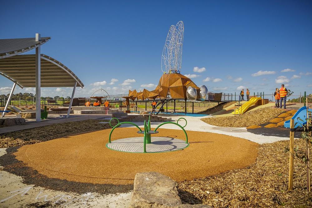 Deep Creek playground features an all abilities play equipment with lots of areas to play