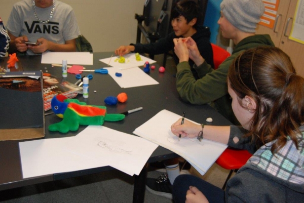 Teenagers participating in school holiday program