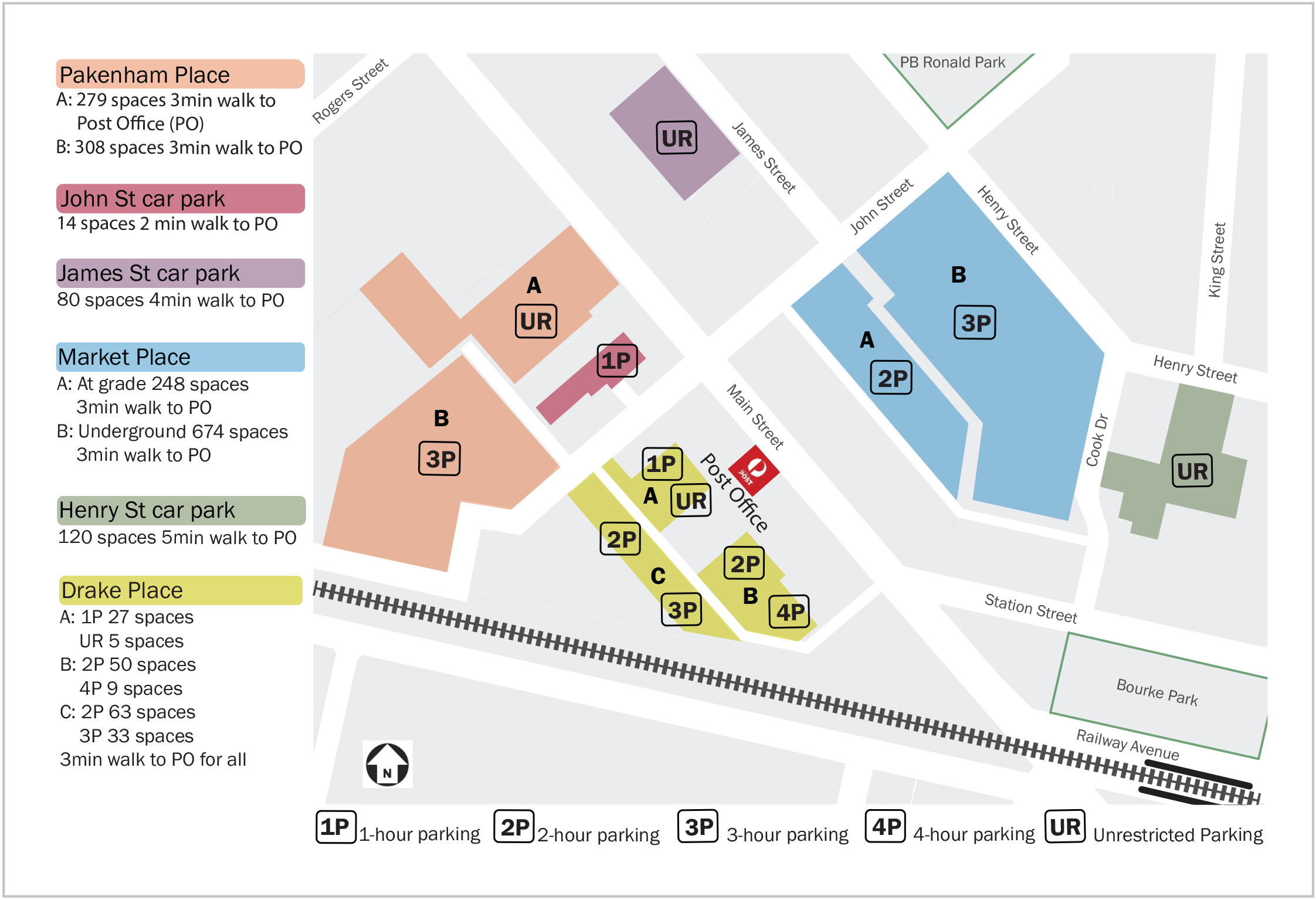 Map of available car parking