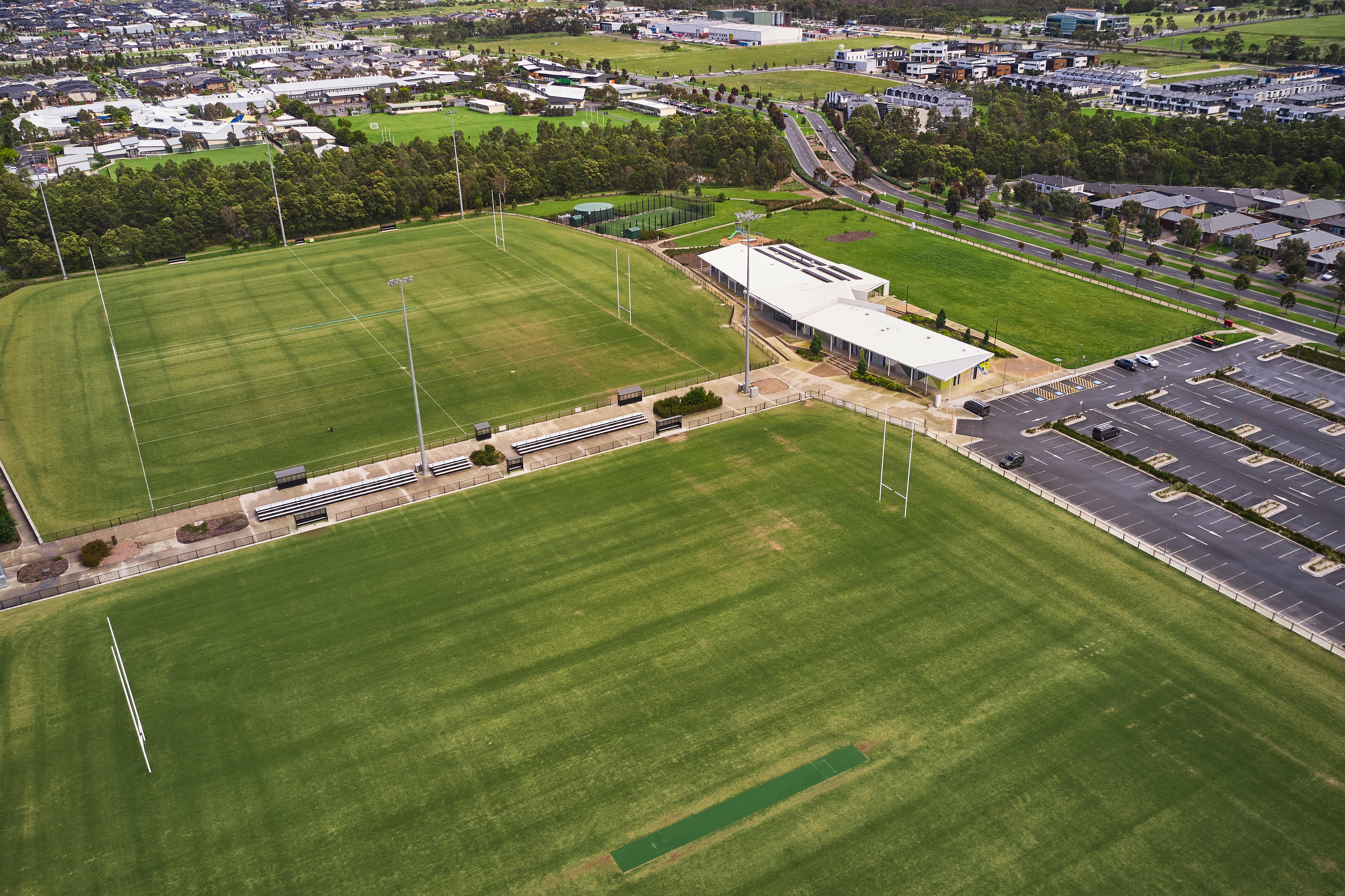 An ariel view of Comely Banks Reserve, Officer.