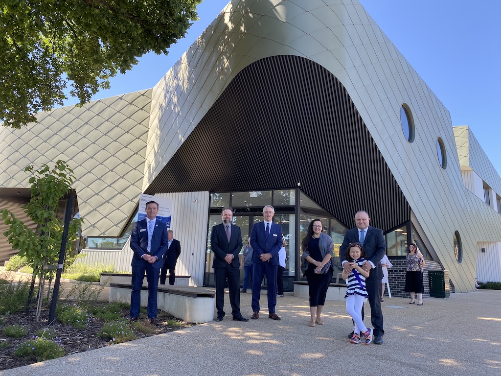 From left: Cardinia Shire Council Mayor Cr Brett Owen, Cardinia Shire Council Deputy Mayor Cr Jeff Springfield, Dandenong Ranges Community Bank Group Chairman John Waters, Harriet Shing MP, Member for Eastern Victoria, and the Hon Jason Wood MP, Member fo