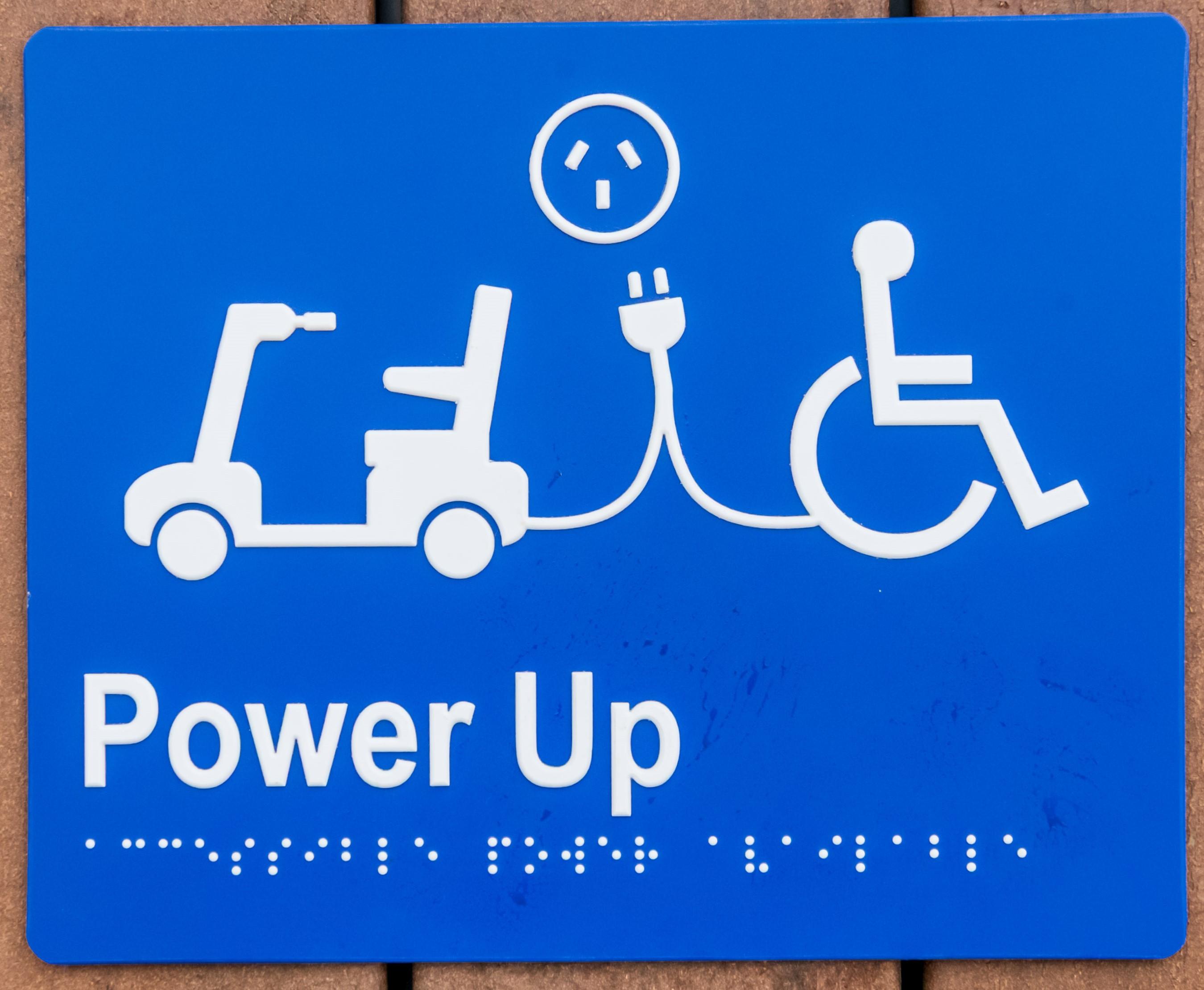 Power Up Sign located at Drake Place, Pakenham Changing Places Facility