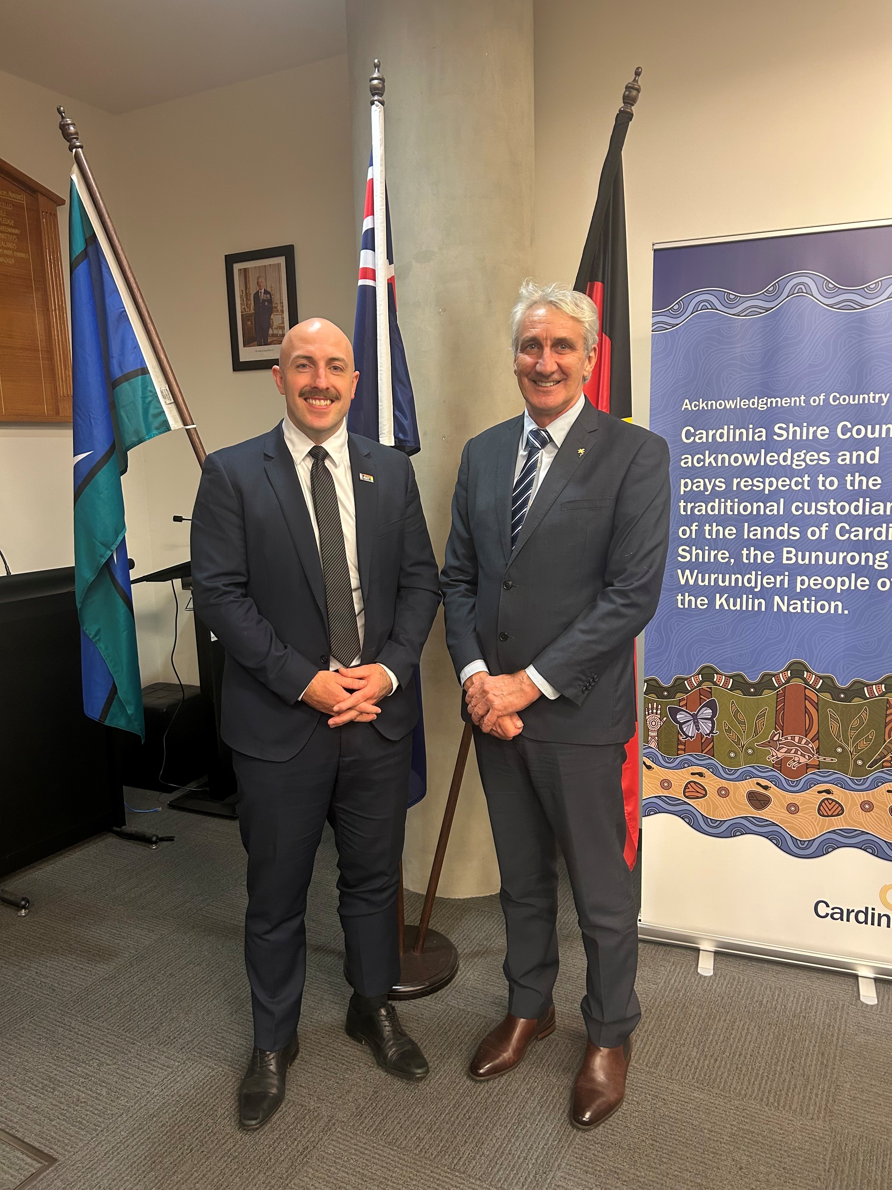 Cardinia Shire Mayor Cr Jack Kowarzik and CEO Peter Benazic