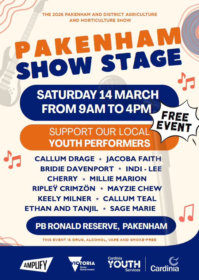 Pakenham show stage flyer