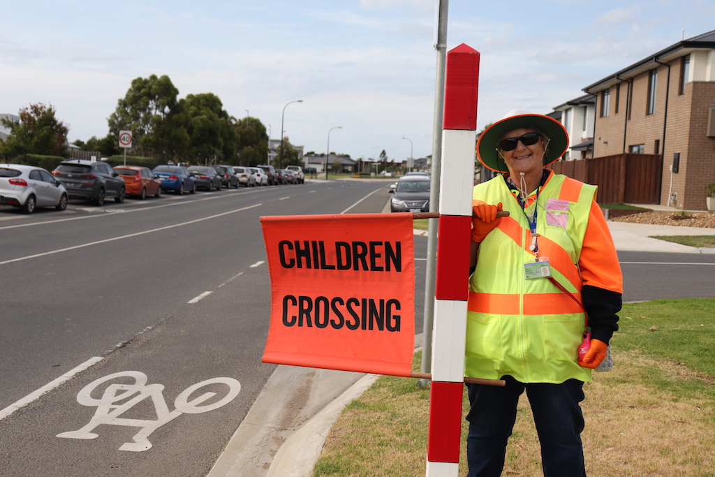 Sandra, one of our school crossing supervisors is hitting the road today for the first time this year as school goes back for 2021