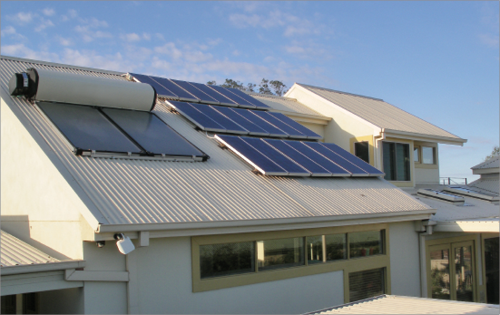 Solar panels on a roof